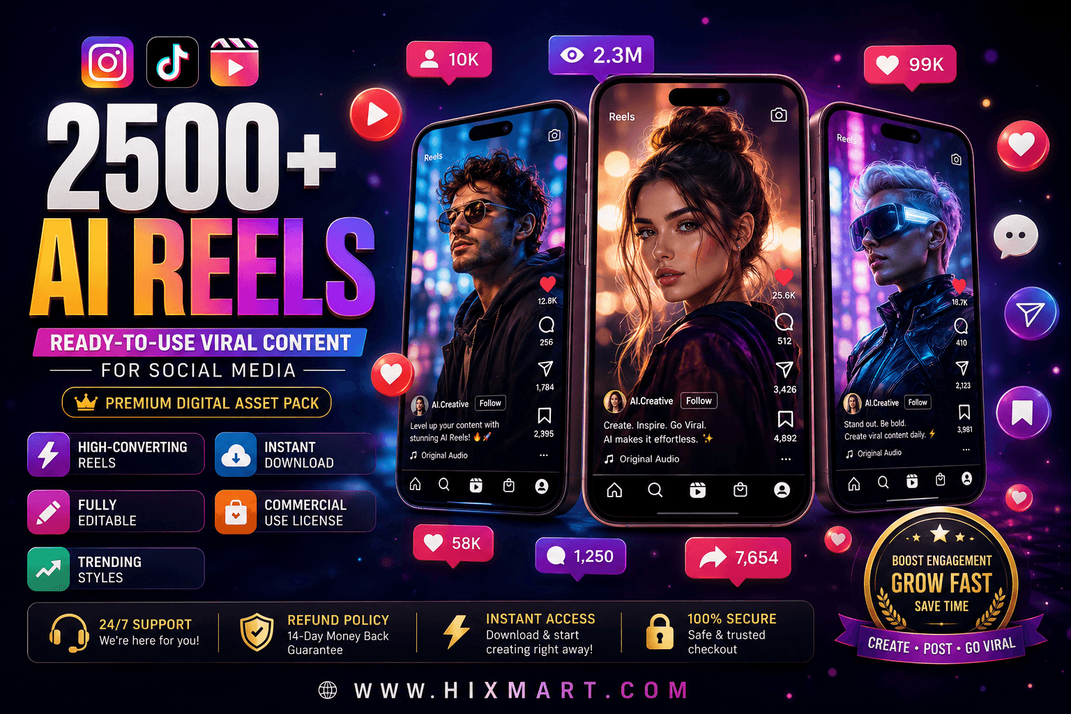 2500+ Ai reels bundle — Design Assets on HixMart
