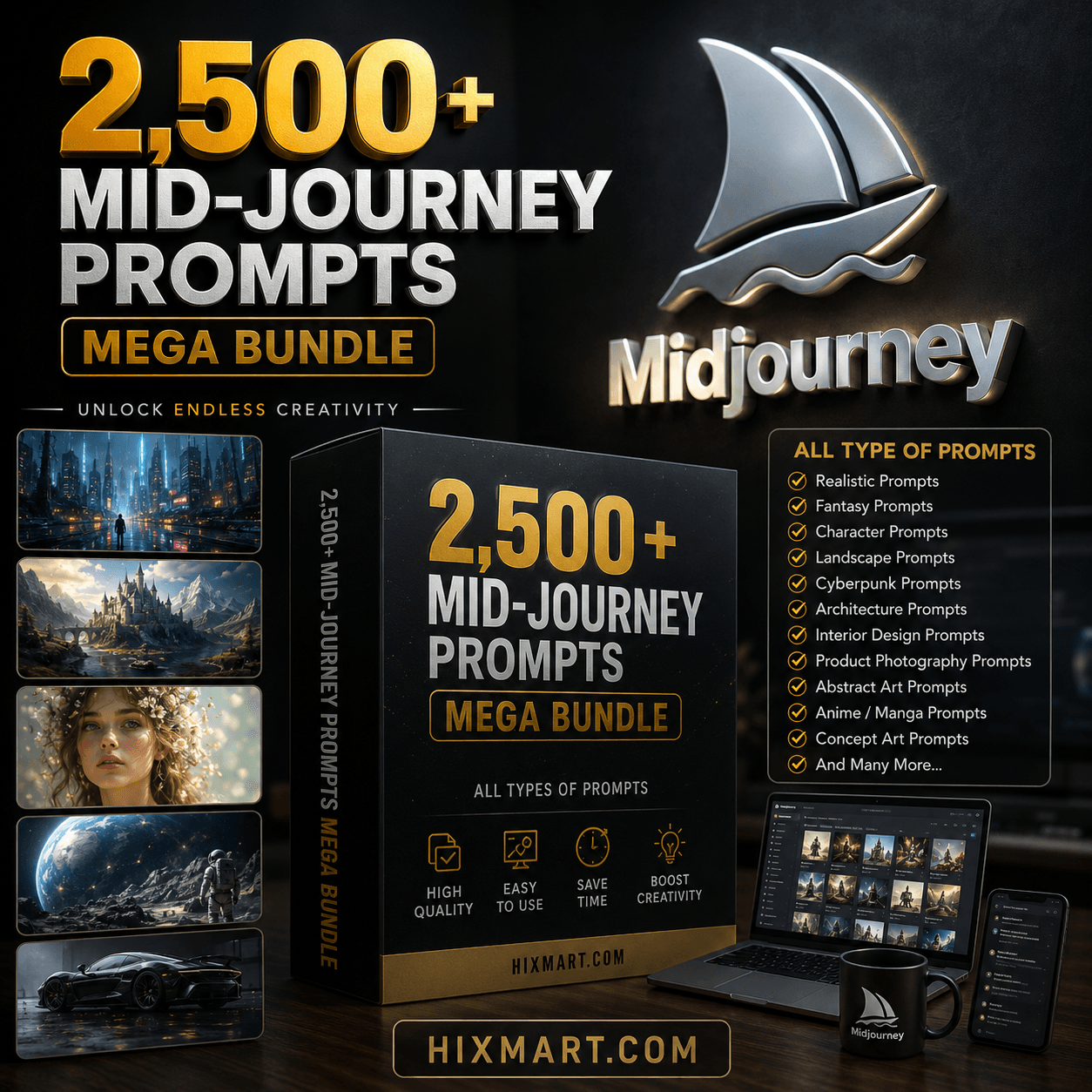 2500+ mid-journey prompts — Prompt on HixMart