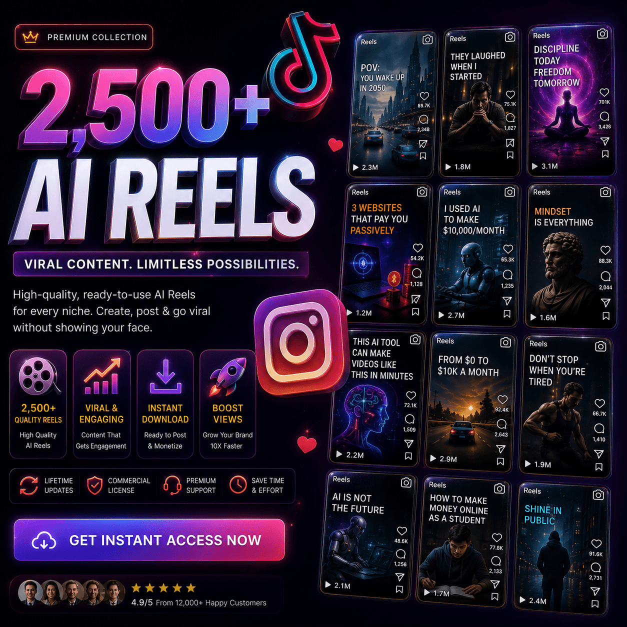 2500+ Ai reels bundle — Design Assets on HixMart