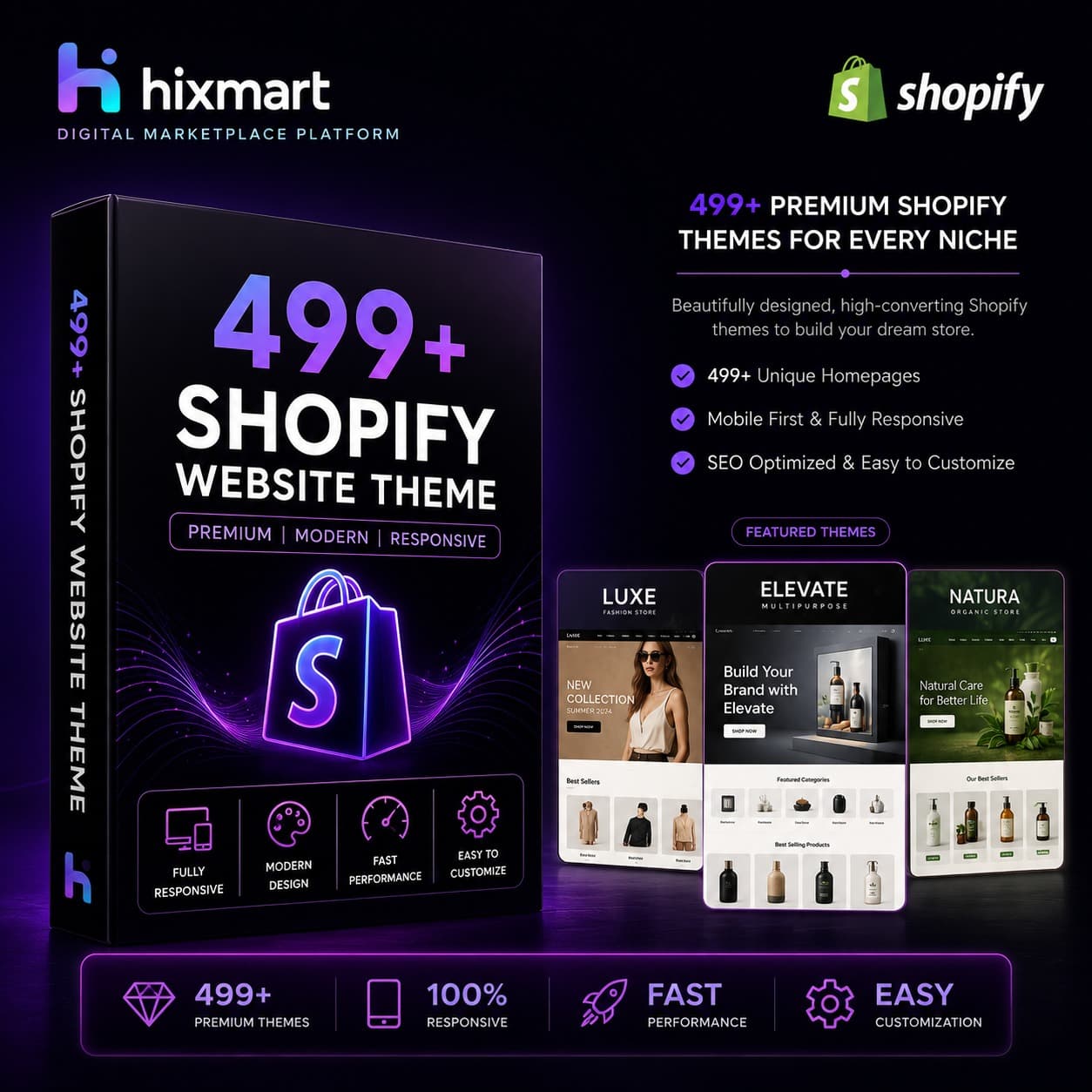 500+ shopify themes — Design Assets on HixMart